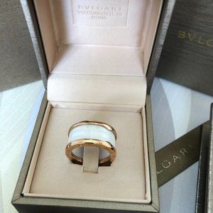 B. zero1 series ladies 18k rose gold white ceramic ring